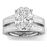 1.28 Carat GIA Certified Oval Cut 14k White Gold Channel Set Princess Cut Bridal Set Diamond Engagement Ring Wedding Band with a 0.5 Ct D-E VVS1-VVS2 Center