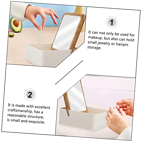 minkissy espejo de maquillaje portátil con caja y almacenamiento miniatura 3