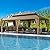 MELLCOM 12'x24' Hardtop Gazebo, Wood Grain Aluminum Frame with Galvanized Steel Double Roof, Outdoor Gazebo with Curtains and Nettings for Patio, Backyard and Deck