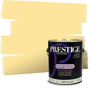 Paints Exterior Paint and Primer In One, 1-Gallon, Semi-Gloss, Comparable Match of Valspar* Like Butter*