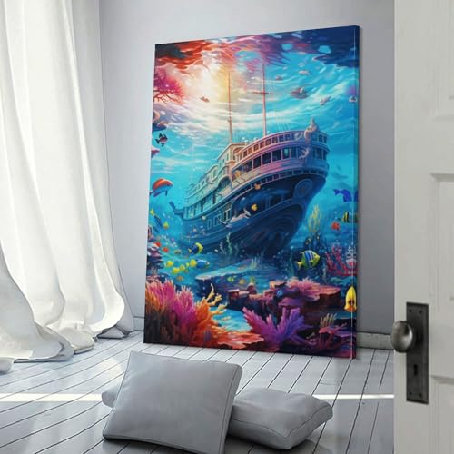 Tableau impression sur toile de poissons 40x60cm pour déco murale - 3