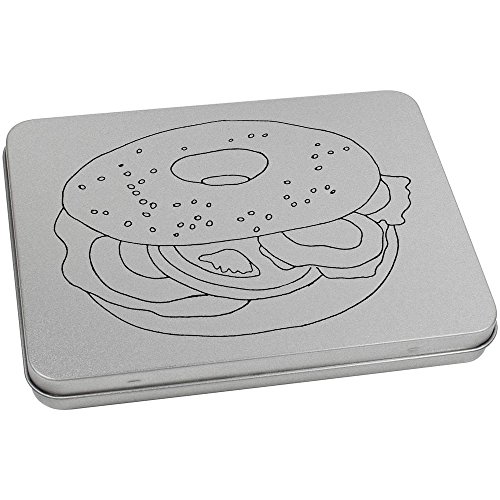 Azeeda 170mm 'Bagel Sandwich' Metal Hinged Tin/Storage Box (TT00097128)