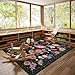 8x10 Area Rugs for Living Room: Washable Rug Non Slip Low Pile Soft Faux Wool Non Shedding Vintage Floral Large Carpet for Bedroom Dining Room Kitchen Nursery Under Table Home Office Farmhouse Indoor