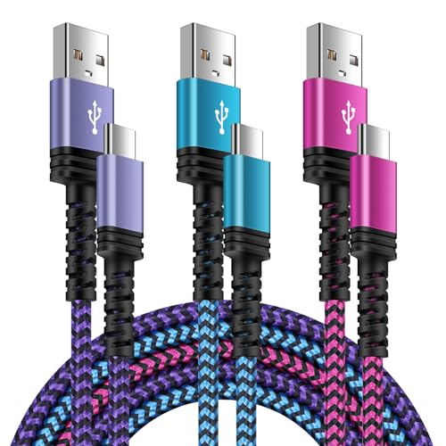 Samsung S24 Ultra Fast Charger Type C Cable 10FT 3-Pack Android USB C Car Charging Cord for Samsung Galaxy A15 5G/A55/A35/A54/S23 FE/A14/A23/A53/A13/A03S/S21/S22,iPhone 15 Pro Max Plus,Pixel 8a 7Pro 6