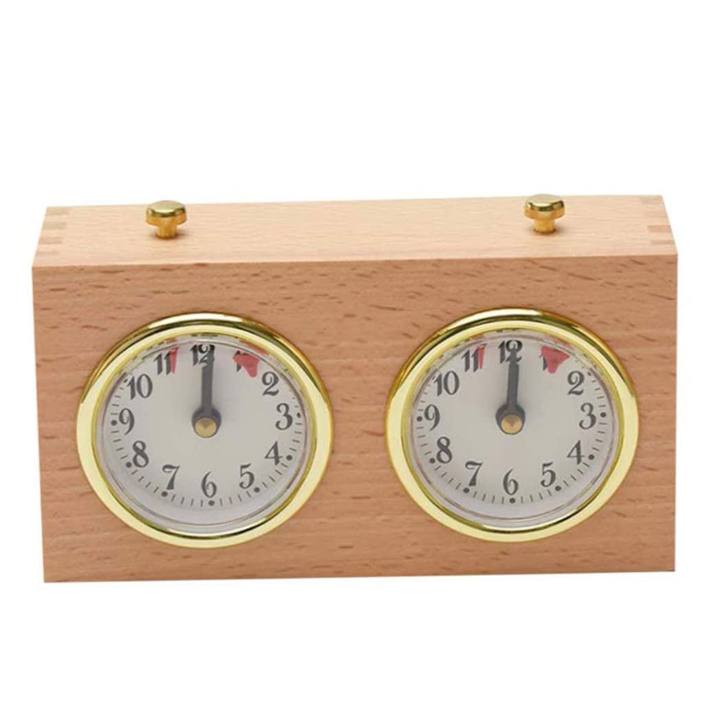 Timer per scacchi, orologio analogico in legno, timer meccanico, conto alla rovescia per competizioni