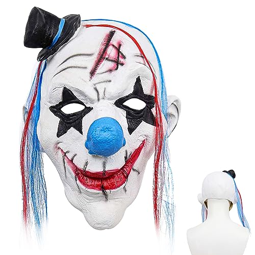 Ksopsdey Masques d'halloween，Masque de Clown，Masque d'horreur d'Halloween，Cosplay Halloween pour fête d'Halloween pour enfants et adultes Cosplay Costum effrayant Joker