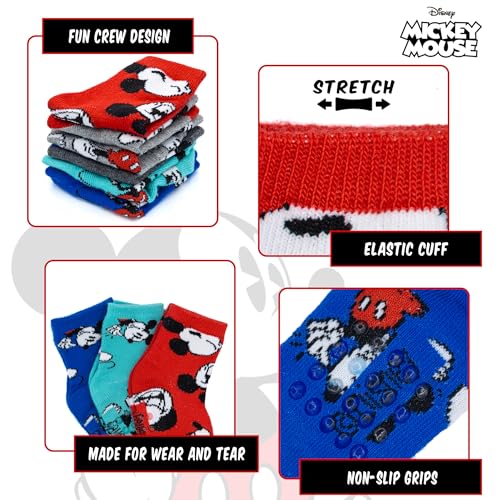 Mickey Mouse Infant Socks - 10 Pack with Anti-Slip Grippers for Ages 6-24 Months4