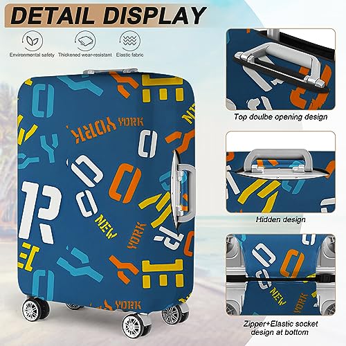 Travel Luggage Cover Thicker Spandex Suitcase Protector Elastic Washable Baggage Covers (S (for 19-20 inch luggage), Letter)4