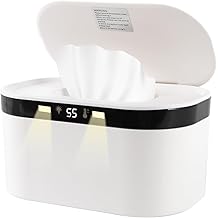 Baby Wipe Warmer, Wet Wipe Warmer 5 Modes of Temperature Heating Control Dual Heat for Baby's Comfort Large Capacity Wipes Dispenser Diaper Wipe Warmer with Night Light