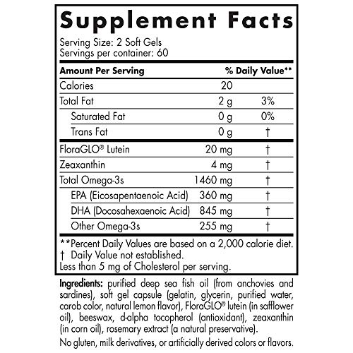 Nordic Naturals ProDHA Eye - Fish Oil, 360 mg EPA, 845 mg DHA, 20 mg FloraGLO Lutein, 4 mg Zeaxanthin, Support for Neurological Function and Long-Term Eye Health*, 120 Soft Gels - image 2
