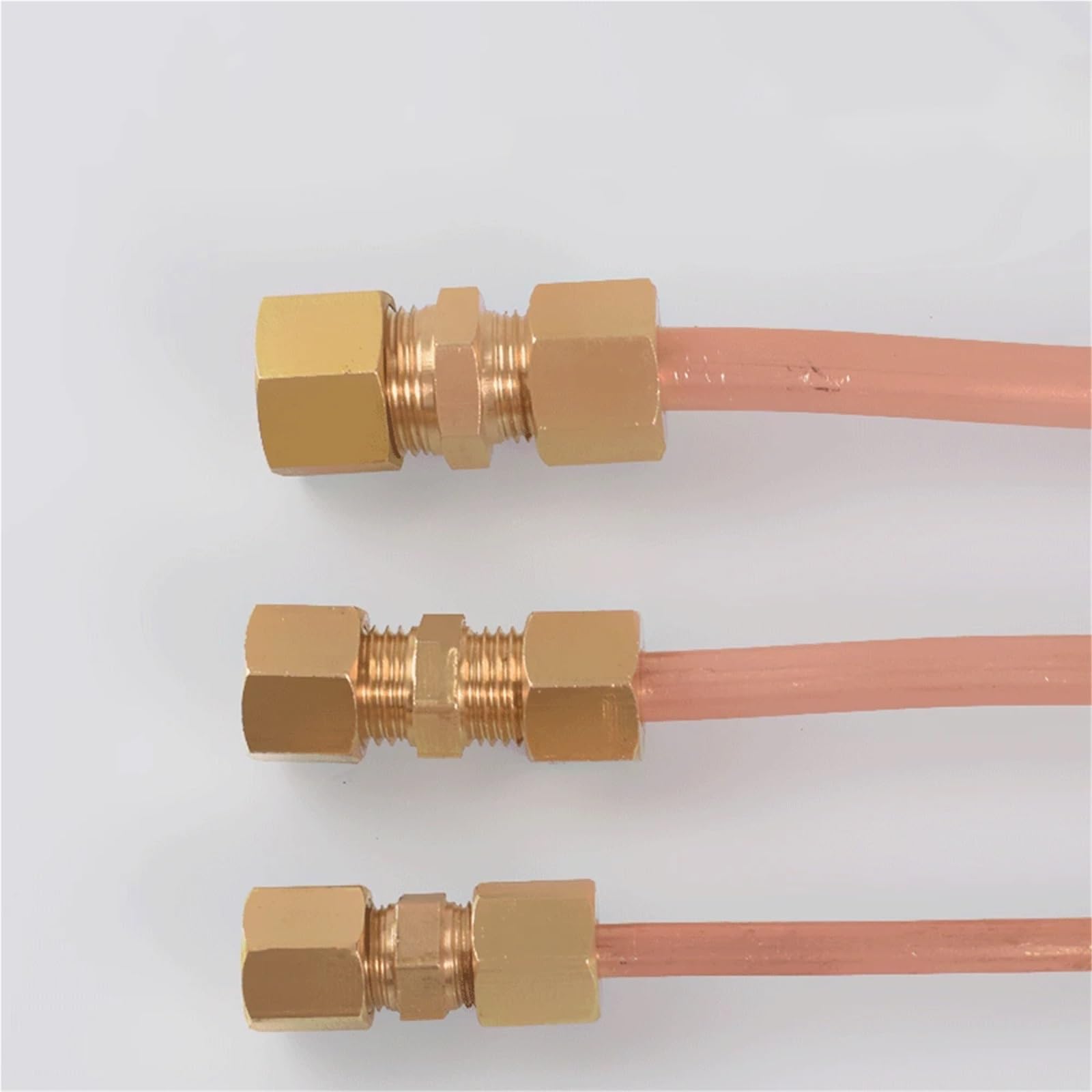 6/8/10/12/15/16-28mm Tube OD Compression Union Brass Pipe Fitting Connector Coupler For Copper Tube Air Conditioner(9.52mm)