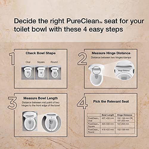 KOHLER-PureClean-Oval-Bidet-Toilet-Seat-with-Self-Cleaning-Nozzle-Retractable-wand-Front-and-Rear-wash-Water-pressure-control-through-Easy-to-use-Lever-White-Oval-Plastic KOHLER PureClean Oval Bidet Toilet Seat, with Self Cleaning Nozzle, Retractable wand, Front and Rear wash, Water pressure control through Easy-to-use Lever (White, Oval, Plastic)