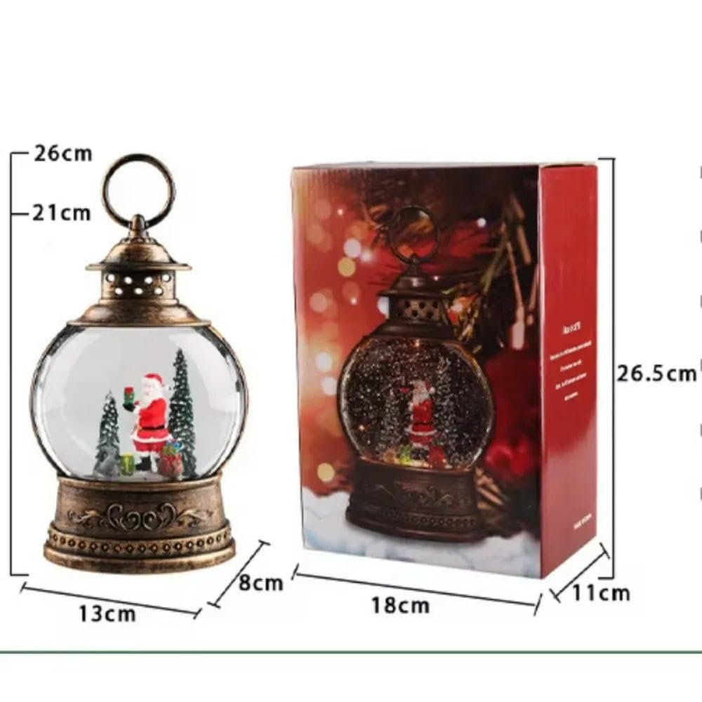 SYJYM - Luces para árbol de Navidad, adornos de lámpara de viento, caja de música, decoración de Navidad, caja de música, bola de cristal para ancianos