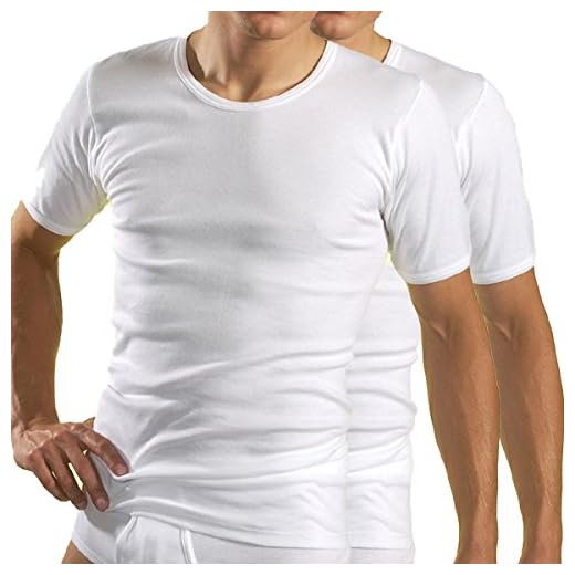 HERMKO 3840 Lot de 2 T-Shirts Manches Courtes col Rond (Autres Couleurs), 100% Coton Biologique, Taille:5 (XL), Couleur:Blanc
