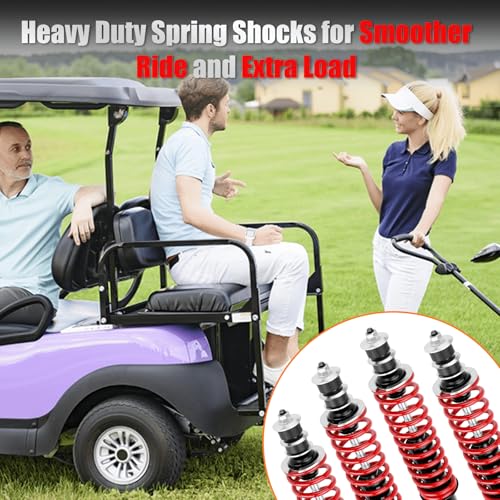 LEAPGOMAX EZGO TXT Golf Cart Shocks Front or Rear with Heavy Duty Coil Springs for EZGO TXT/Medalist 1994+ G&E Golf Carts OEM# 70928-G01 76418-G01 4PCS