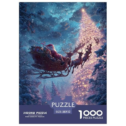 Papá Noel 1000 Piezas Rompecabezas Juego De Familia Impresionante Navidad Puzzle Bonita Decoración Rompecabezas para Adultos Y Niños 52x38cm/1000pcs