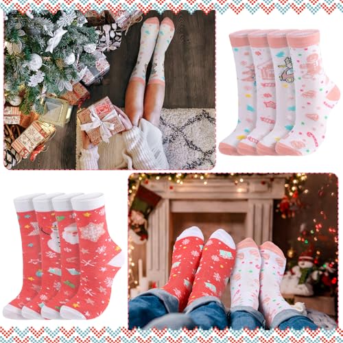 Image of Jadive 16 Pairs Pink Nutcracker Socks Ballet Dance Nutcracker Sock Women Novelty Socks Winter Fuzzy Sock for Dance Lover Gift