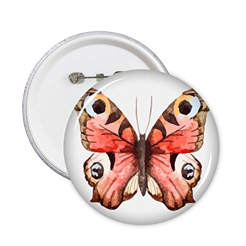 Badge rose papillon peinture à l'huile multicolore broche ronde décoration vêtements