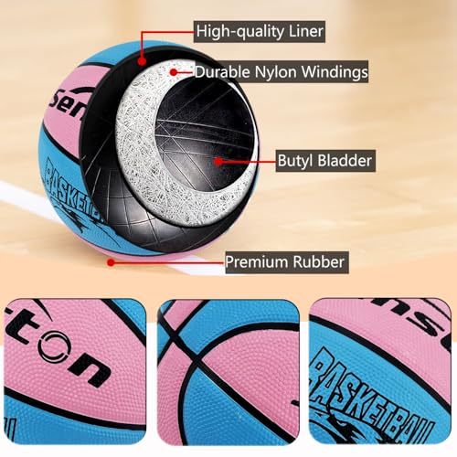 Image of Senston Basketball Outdoor /Indoor Basket Ball with Ball Air Pump Size 5