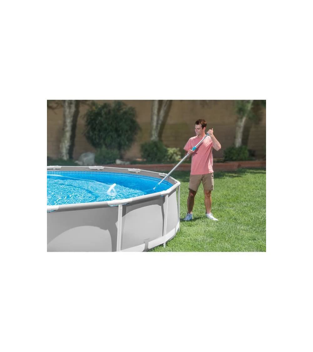 Intex Deluxe 3-teiliges Reinigungs-Kit - Pool Cleaning Kit - Reinigungskit - Blau - Bodenkescher, Bürste mit gebogener Wandbürste 41 cm, Venturi mit Schmutzbeutel