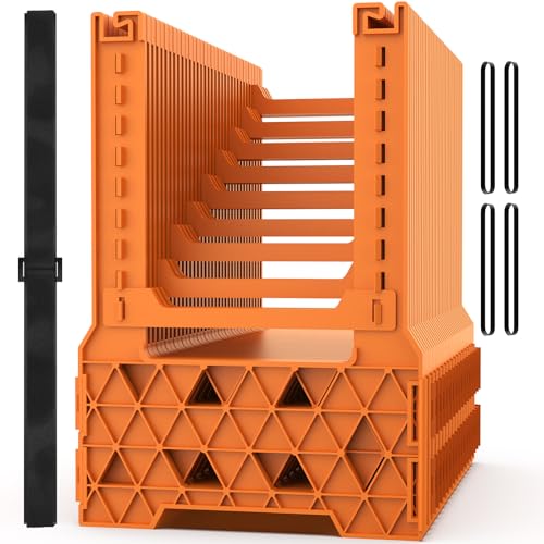 WELLUCK RV Sewer Hose Support 15FT Blaze Orange RV Sewer Support with Adjustable Height Design Secure Rubber Band and Carry Strap Quick Setup and Collapse for Campers Travel Trailers and Motorhome