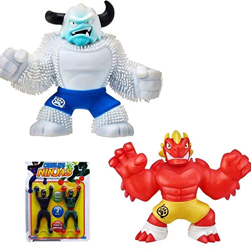 Heroes of Goo Jit Zu - 2 Pack of Super Stretchy Action Figures - Ultra Rare Yeti and Blazagon Dragon