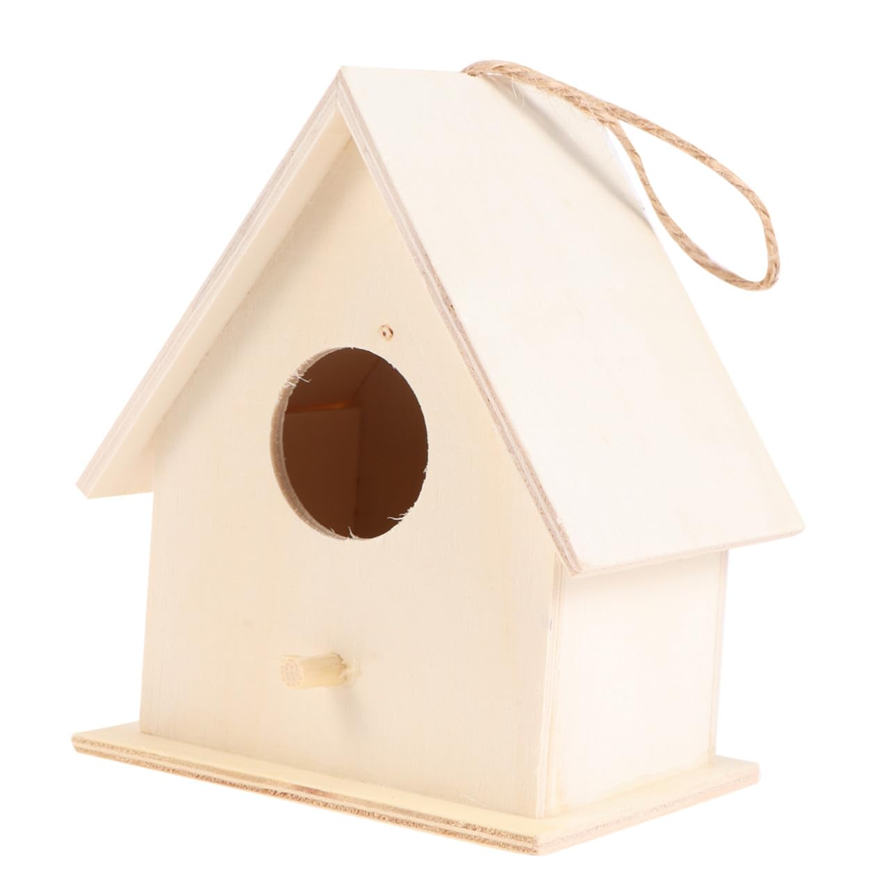 Uonlytech 6 Stück Teiliges DIY Holz Vogelhaus Bastelset mit Aufhängeseil Naturbelassene Glatte Oberfläche Stabile Standfläche Pädagogisches Malspielzeug für Kreative Dekoration für Zuhause