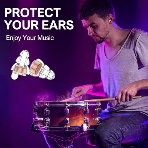 Image of YomauiYee High Fidelity Concert Earplugs for Concerts Musicians, Music Festivals, Earplugs for Noise Reduction, 24db 2 Pairs
