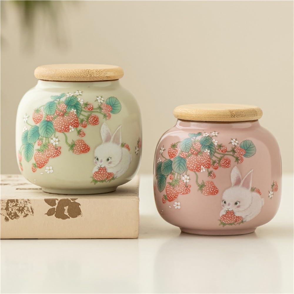 Latas De Té Inicio Tarros for almacenar té suelto Tarros for almacenar en la cocina Tarros de cerámica con tapas Tarros pequeños sellados Tarros for almacenar té Tarros vacíos Tarro Para Guardar Té(A-