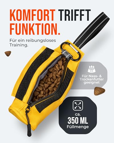 ZAUBERPFOTE Futterbeutel 'Joy' - Mit wasserfestem YKK® Reißverschluss - Apportierbeutel für Hundetraining - Ideal für Leckerlies – Praktische & robuste Leckerlitasche für Hunde