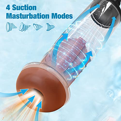 Penis Vacuum Pump, Electric Penis Enlarger Enlargement Extend Pump Male Masturbator With Pocket Pussy, Adult Male Sex Toys For Men Stronger Bigger Erections With 4 Vacuum Intensities & 4 Suction Modes #TOP2