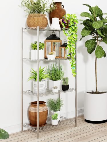 4 Tier Storage Shelving Unit Multipurpose helving Unit 120x56x35CM Metal Storage Shelf Rack for Laundry Bathroom Kitchen Office - Image 3