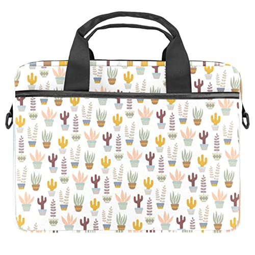 Sac ordinateur portable 13-14.5 pouces à bandoulière imprimé cactus tropical