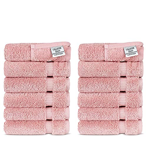 Chakir Turkish Linens Hotel & Spa Quality, Highly Absorbent 100% Turkish Cotton Washcloths
