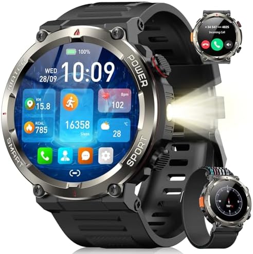 Blackview Reloj Inteligente Hombre con Linterna y Brújula, 1,45" ...