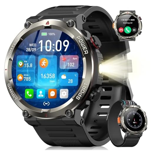 Los mejores relojes de montaña: modelos ideales para tus aventuras 7 Blackview Reloj Inteligente Hombre con Linterna y Brújula, 1,45" Smartwatch con Llamadas Bluetooth, Pulsómetro, Oxímetro, Monitor de Sueño, Podómetro, 100+ Modos Deportivos, Batería Grande de 960 mAh