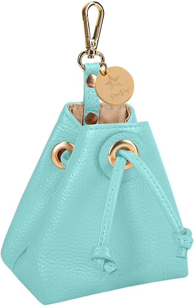 POISEPUP Genuine Leather Hands-Free Pet Walking and Training Treat Pouch for Dogs - Purple