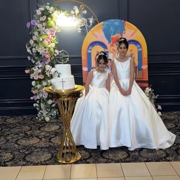 Satin Flower Girl Dresses First Communion Dress for Girls Formal Gown 15 Quinceanera Birthday Dress3