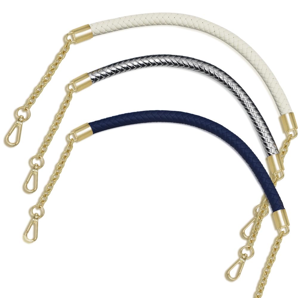 Cadena Para Bolso Correas de cuero PU cadena Metal 60cm for bolso, cinturón, asas repuesto, correas for bolsos hombro, accesorios for DIY(WHITE)