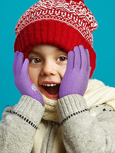 Geyoga 3 Pair Winter Warm Gloves Kids Toddler Winter Full Finger Knit Gloves for Kids Children Girls Aged 5-10 Year2