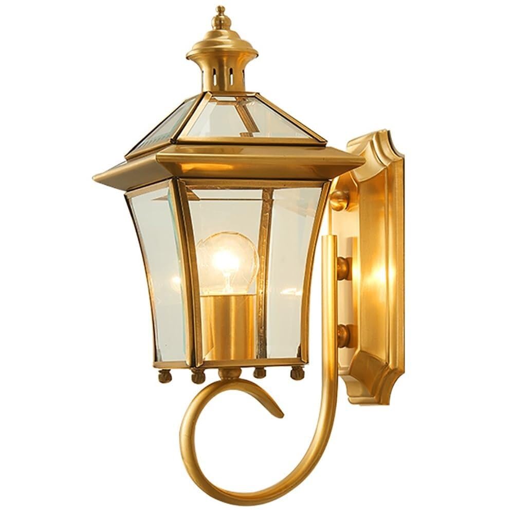 SMCCYYSD Full Copper Outdoor Balcony Wall Lamp/American Aisle Corridor Sconces/Villa Courtyard Decoration Lights/Garden Terrace Waterproof Lighting Fixture