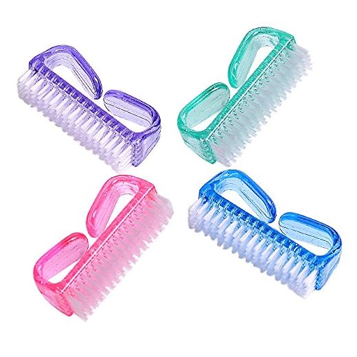 Handle Grip Nail Brush, Fingernail Scrub Cleaning Brushes for Toes and Nails Cleaner, Pedicure Brushes for Men and Women 4 Pack