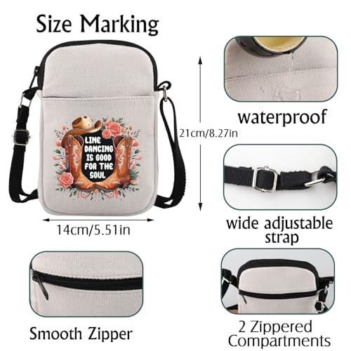 JNIAP Western Cowgirls Gift Line Dancing Is Good For The Soul Crossbody Bag Line Dance Lover Gift2