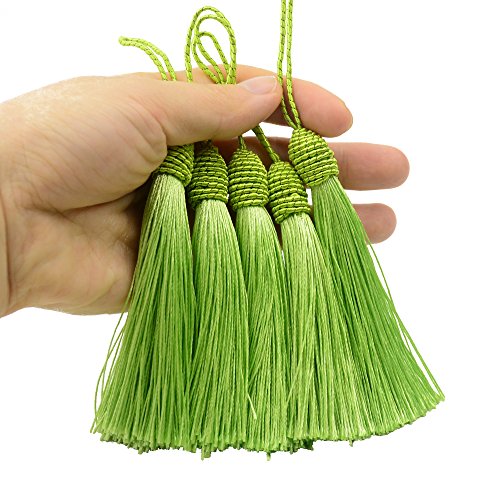 20Pcs 15.5Cm/6 Inch Silky Floss Bookmark Tassels With 2-Inch Cord Loop And Small Chinese Knot For Jewelry Making, Souvenir, Bookmarks, Diy Craft Accessory (Light Green) #TOP4