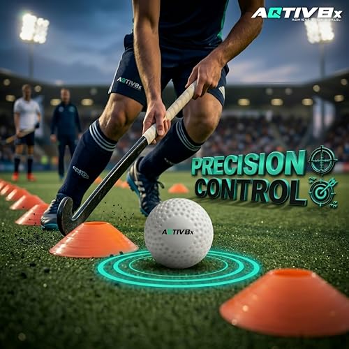 Image of ImTheBest Solid Plastic Field Hockey, Cricket, Golf Training Practice Ball (White, Standard Size)