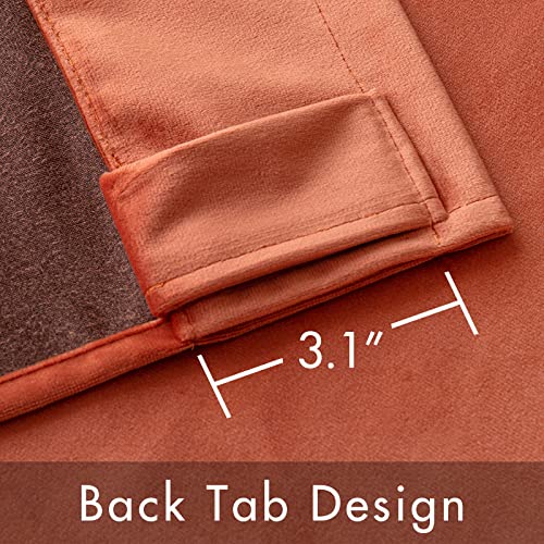 MIULEE Velvet Curtains 52x84 inches 2 Panels Burnt Orange Blackout Curtains — view 3