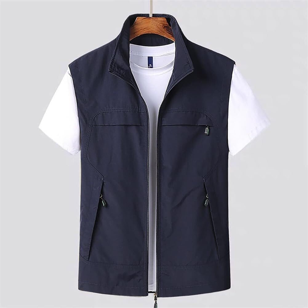 Gilet De Travail Softshell Homme – Léger, Respirant, Séchage Rapide, Sans Manches, Avec Poches, Pour Pêche, Safari, Voyage - 11