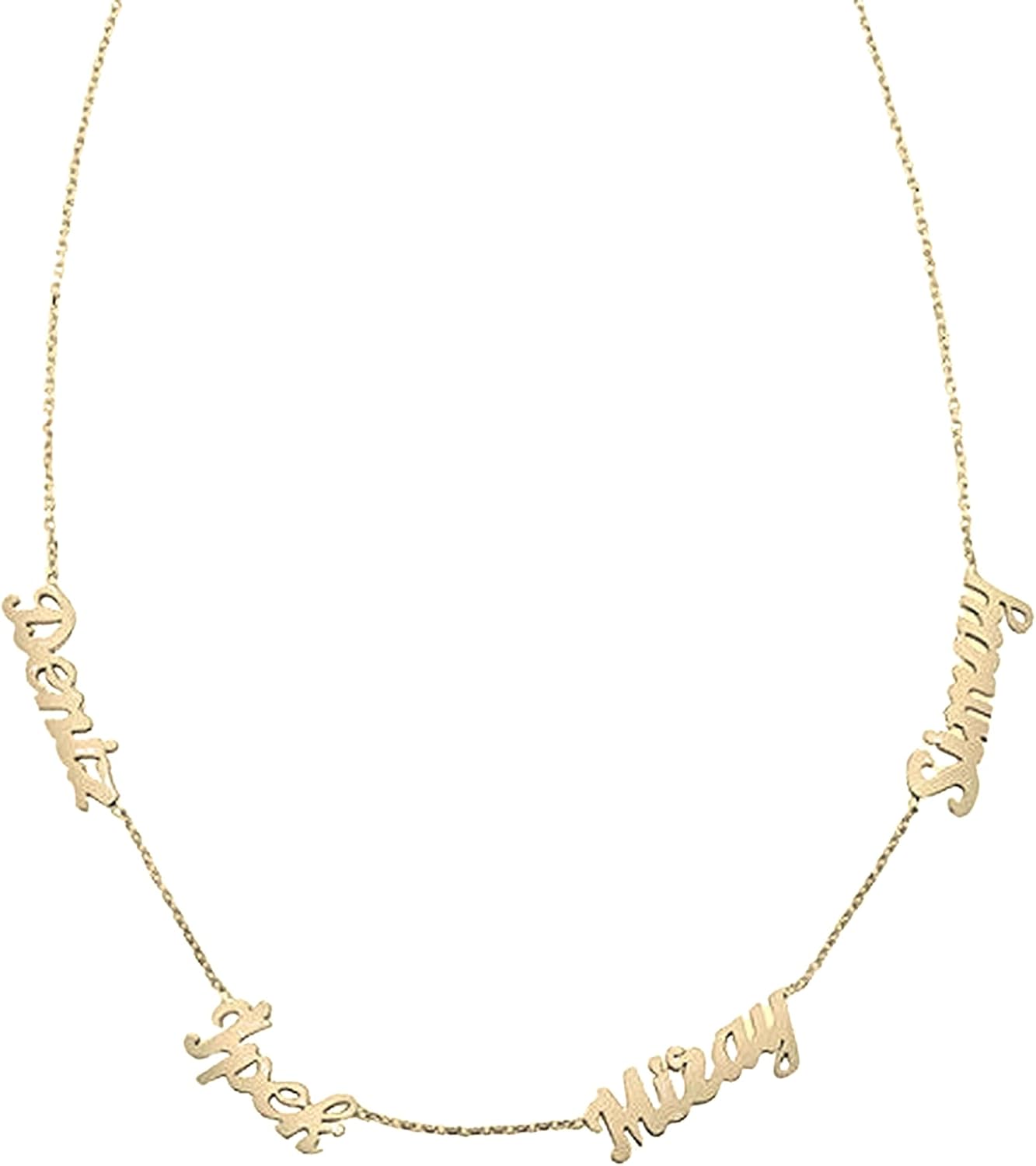 Gold Multi Name Necklace, 14k Solid Gold or Silver Name Necklace Options, Monogram Name Necklace, 2 3 4 5 Personalized Name Necklace, Custom Memorial Necklace Gift for Women Girls Bridesmaid Gift - Image 2