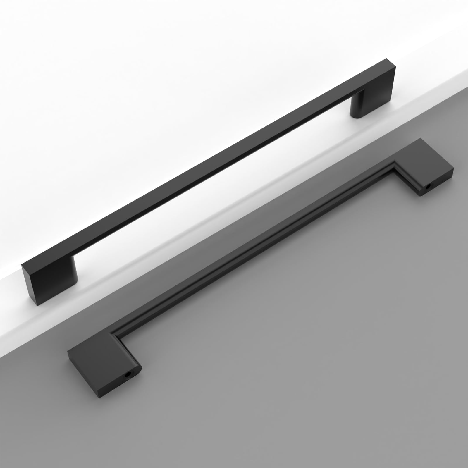 CK0070 - Paquete de 10 tiradores negros de 6-1/4 pulgadas (160 mm) para gabinetes de cocina, cajones y armarios, color negro mate