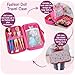 Badger Basket Stylish Travel Case for 12 Inch Fashion Dolls - Storage Solution with Pockets for Doll Accessories - Best for On-The-Go Travel - Lipstick Print Design